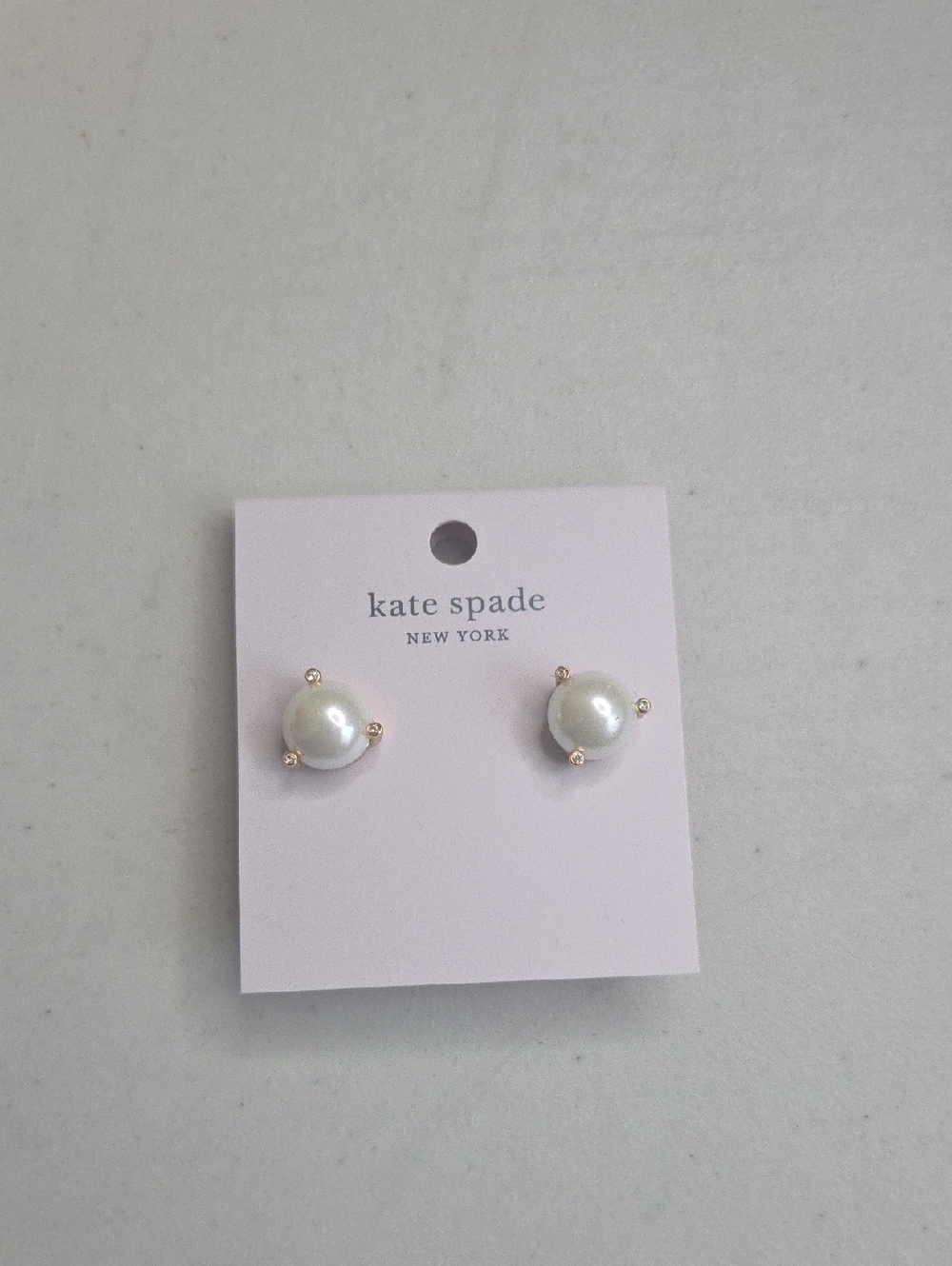 kate spade Rise And Shine pearl cluster stud earrings - white & gold